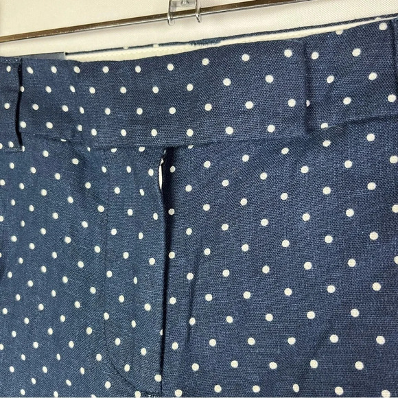 J. Crew Navy Blue & White Polka Dot Scallop Hem Shorts 4 - Picture 5 of 6